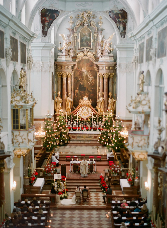 Elegant snowy Christmas wedding in Salzburg Austria on 100 Layer Cake