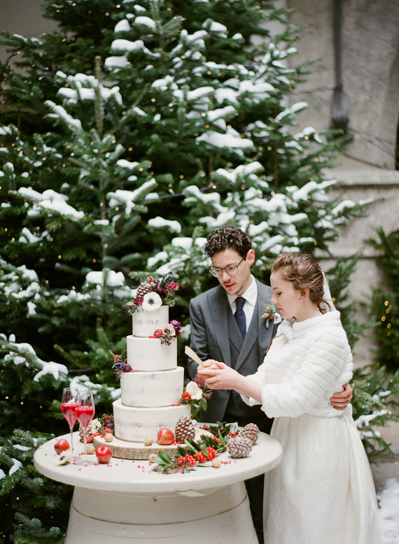 Elegant snowy Christmas wedding in Salzburg Austria on 100 Layer Cake