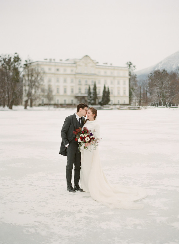 Elegant snowy Christmas wedding in Salzburg Austria on 100 Layer Cake