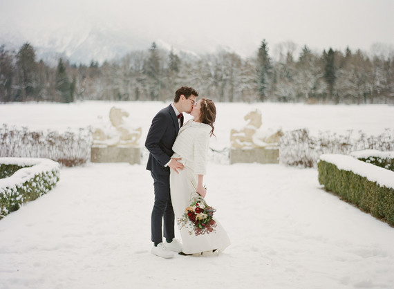 Elegant snowy Christmas wedding in Salzburg Austria on 100 Layer Cake
