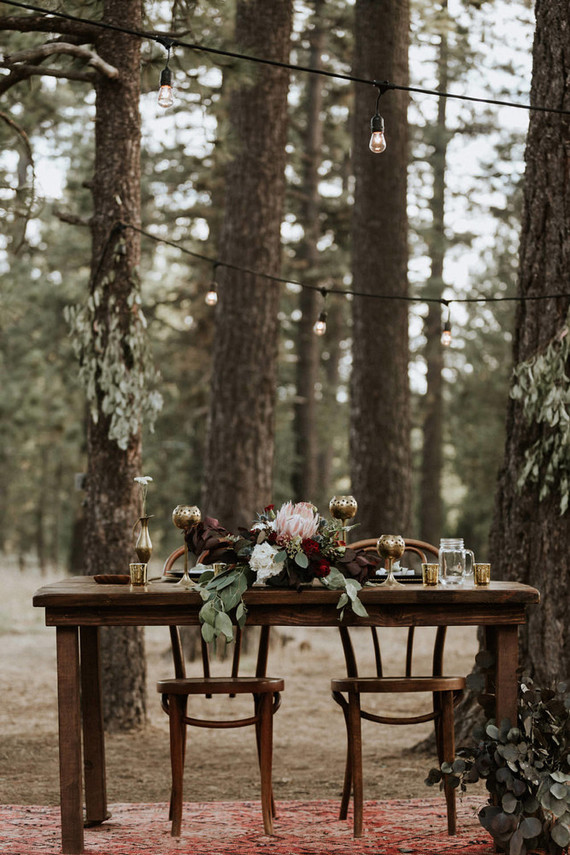 Intimate fall camp wedding at Mount Laguna in San Diego Inspiration