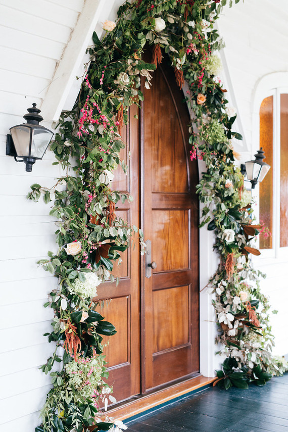 Floral historic church decor