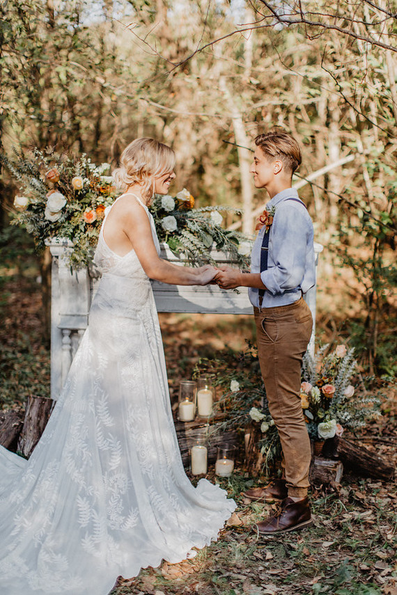 Vintage fall same-sex wedding inspiration Inspiration