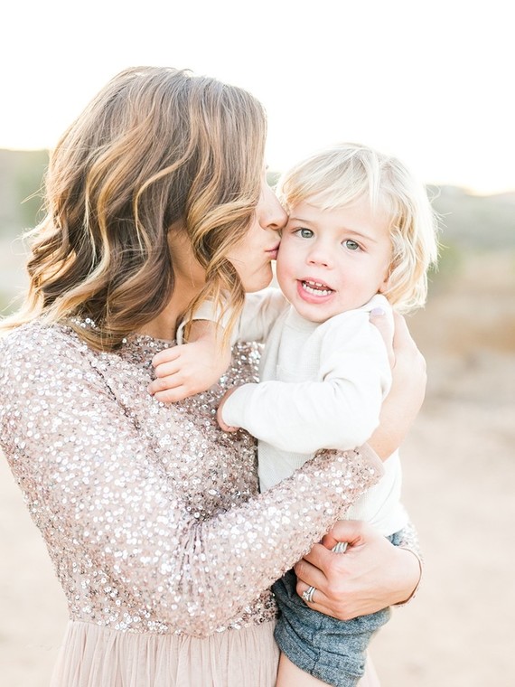 Rustic sparkle holiday family photos in San Diego