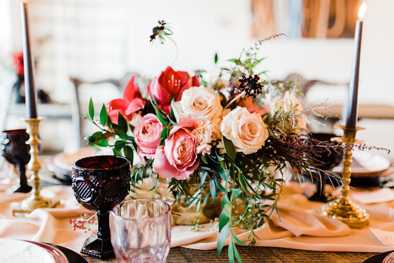 Moody blush and black winter wedding inspiration