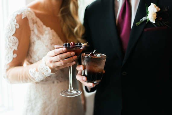 Moody blush and black winter wedding inspiration