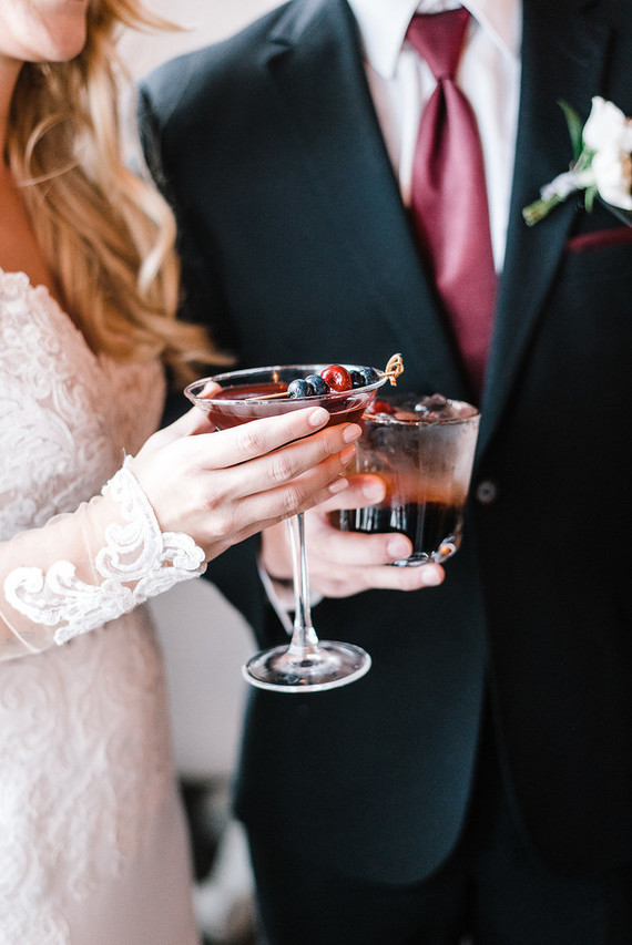 Moody blush and black winter wedding inspiration