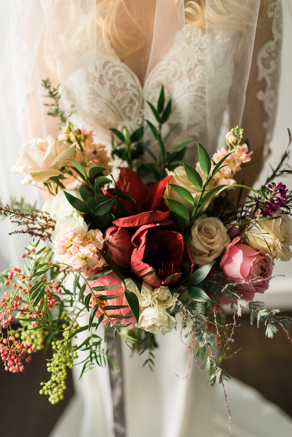Moody blush and black winter wedding inspiration Inspiration