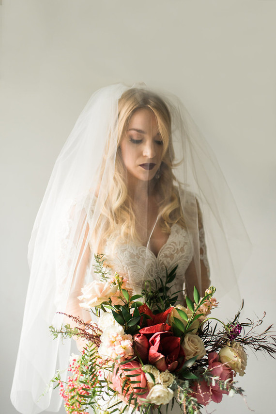 Moody blush and black winter wedding inspiration