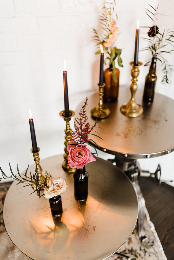 Moody blush and black winter wedding inspiration