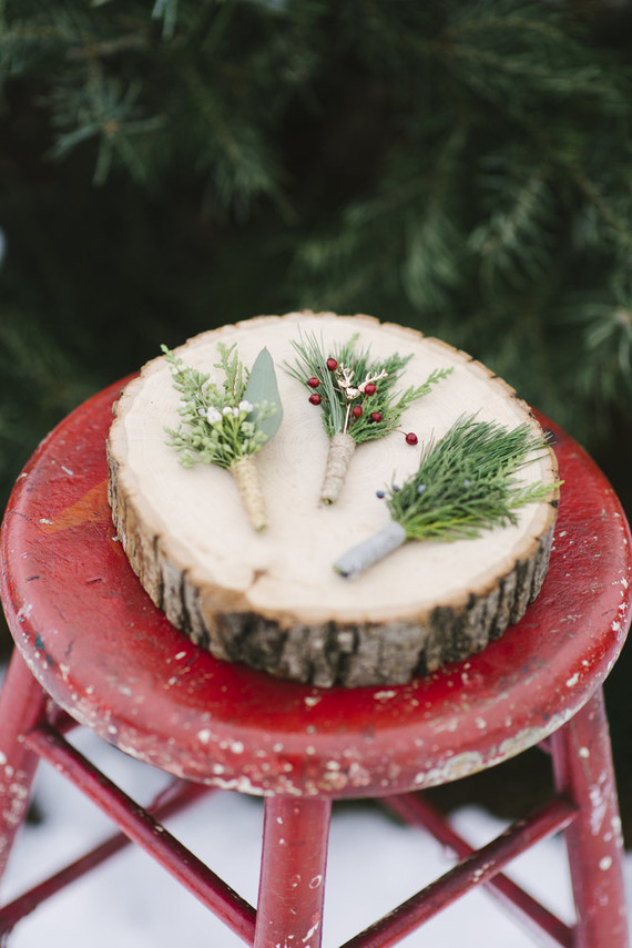 Snowy Christmas tree farm wedding ideas
