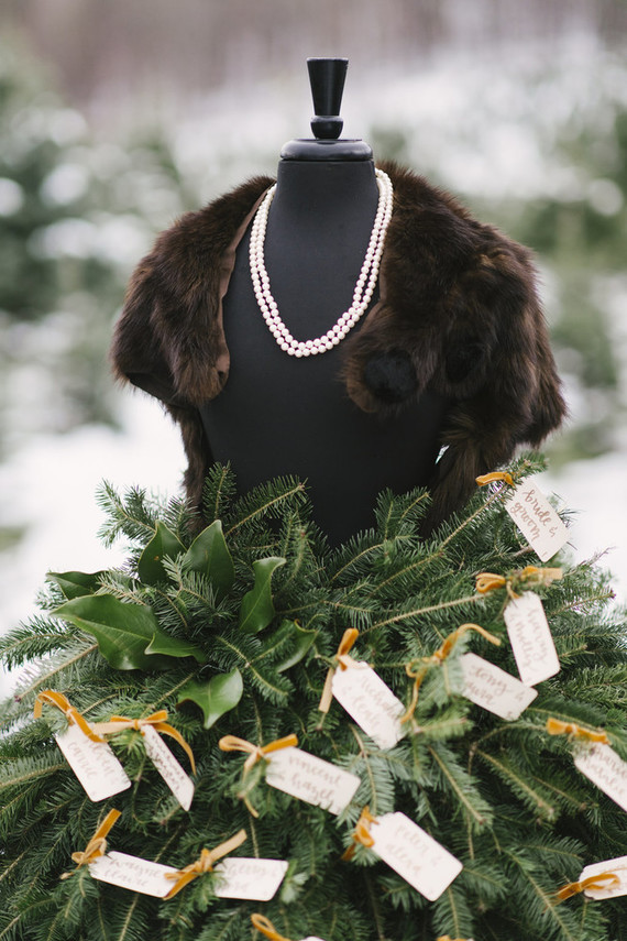 Snowy Christmas tree farm wedding ideas