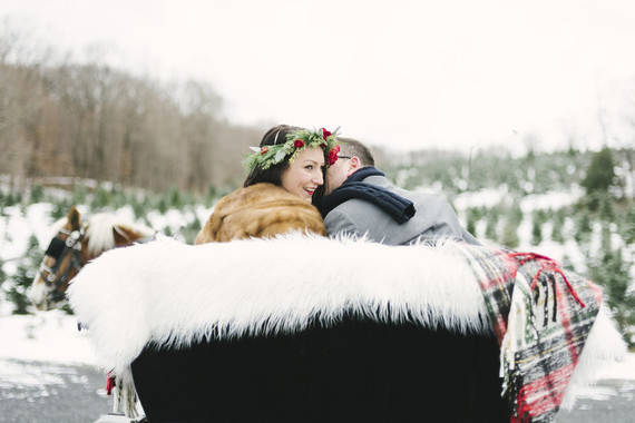 Snowy Christmas tree farm wedding ideas