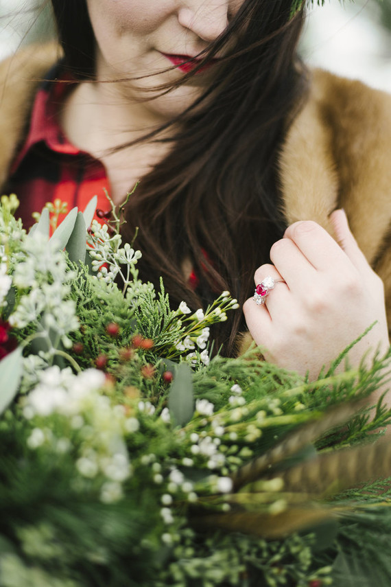 Snowy Christmas tree farm wedding ideas