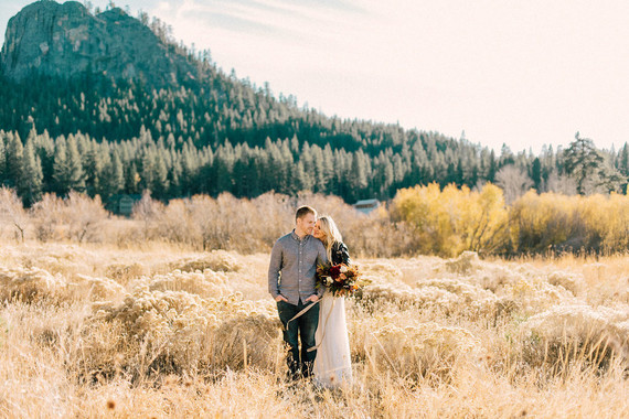 Fall, golden hour engagement photos in Nevada