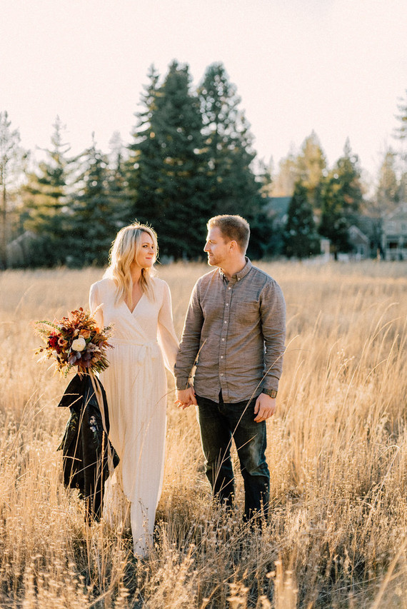Fall, golden hour engagement photos in Nevada