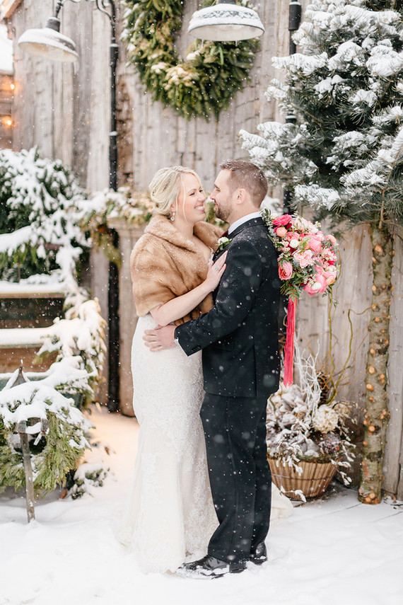 Snowy Christmas wedding at Terrain at Stylers