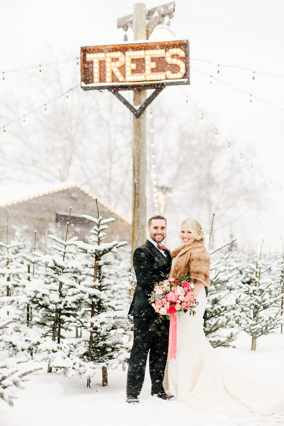 Snowy Christmas wedding at Terrain at Stylers
