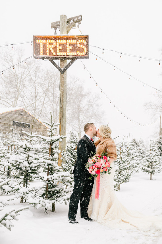 Snowy Christmas wedding at Terrain at Stylers