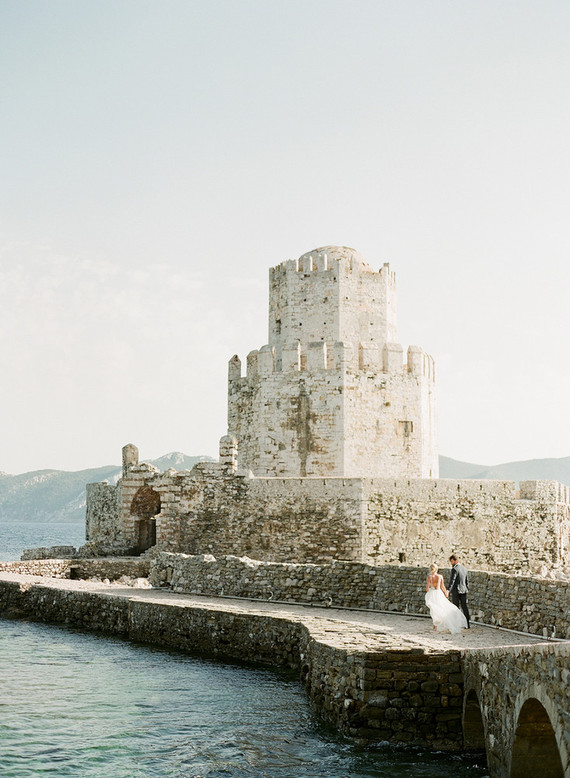 Ancient greek castle elopement at Methoni Castle Inspiration