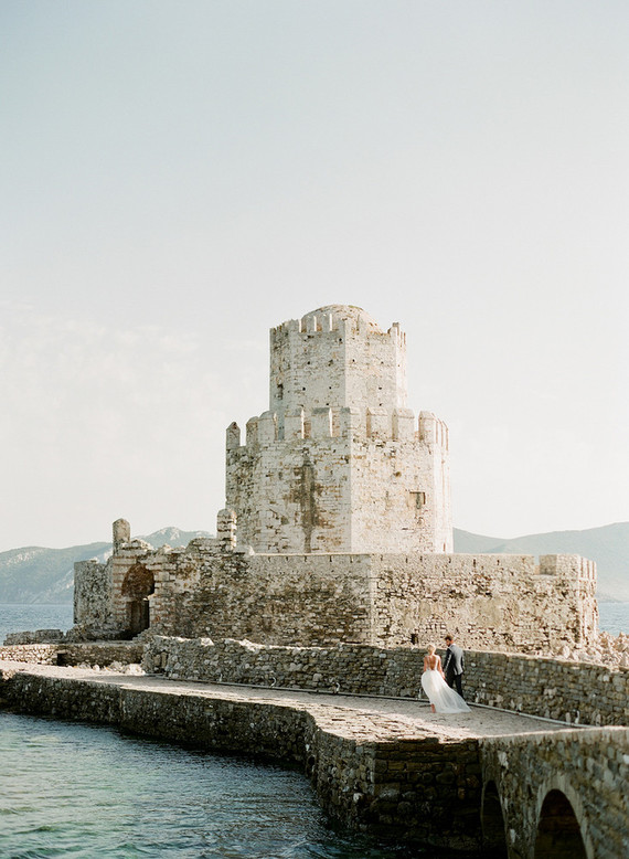 Ancient greek castle elopement at Methoni Castle Inspiration