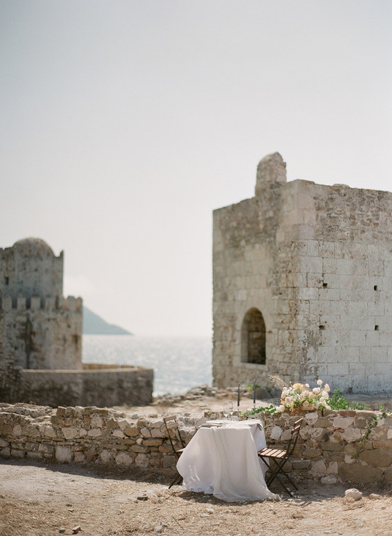 Ancient greek castle elopement at Methoni Castle Inspiration