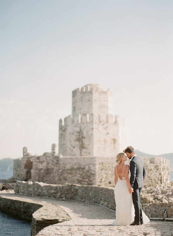 Ancient greek castle elopement at Methoni Castle