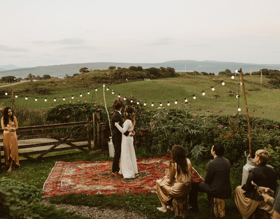 Charming greenhouse wedding reception in on the Isle of Mull in Scotland
