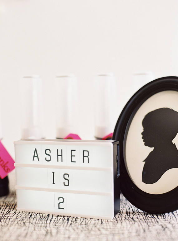 Black and white and pink modern Batman birthday party