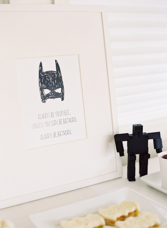 Black and white and pink modern Batman birthday party