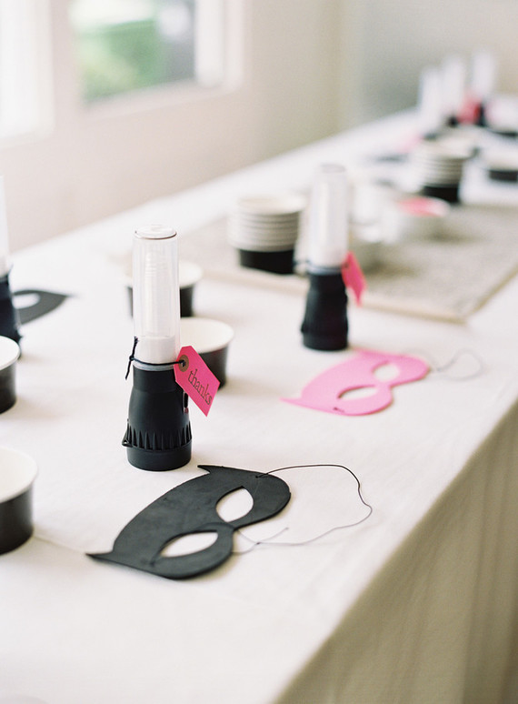 Black and white and pink modern Batman birthday party