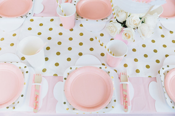 Pink hot air balloon 1st birthday party