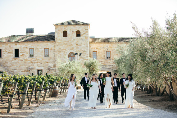 Elegant black and white wedding at Sunstone Winery