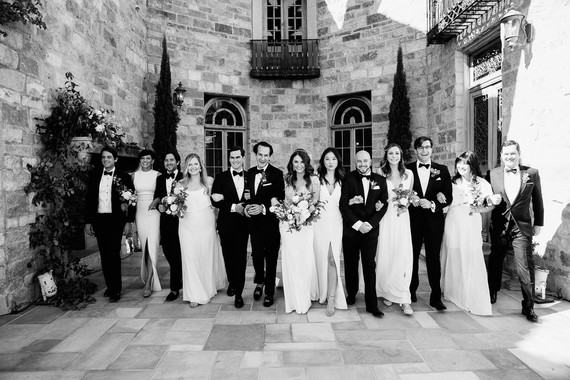 Elegant black and white wedding at Sunstone Winery