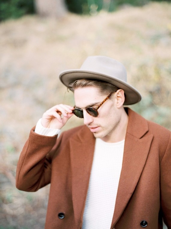 Stylish mod engagement photos on Galiano Island