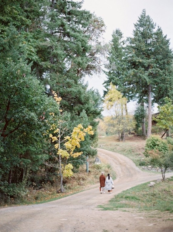 Stylish mod engagement photos on Galiano Island
