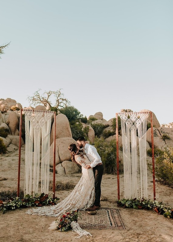 Bohemian road trip elopement ideas in Joshua Tree
