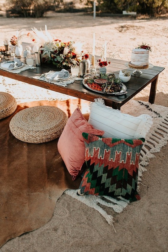 Bohemian road trip elopement ideas in Joshua Tree