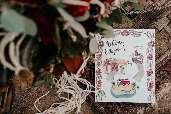 Bohemian road trip elopement ideas in Joshua Tree