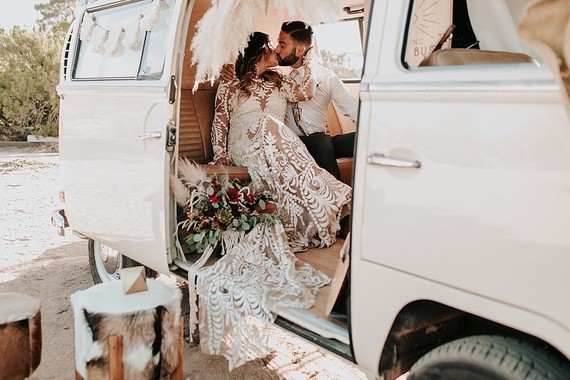 Bohemian road trip elopement ideas in Joshua Tree
