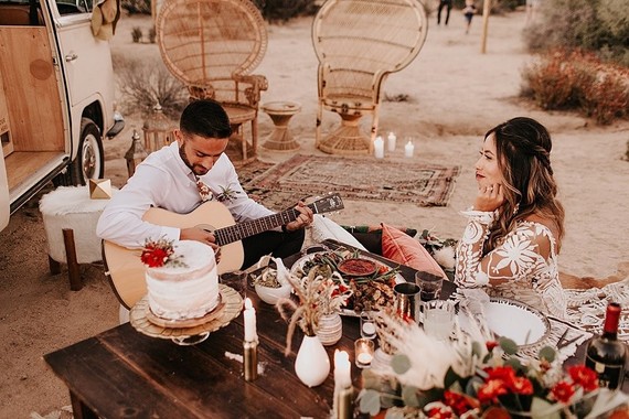 Bohemian road trip elopement ideas in Joshua Tree
