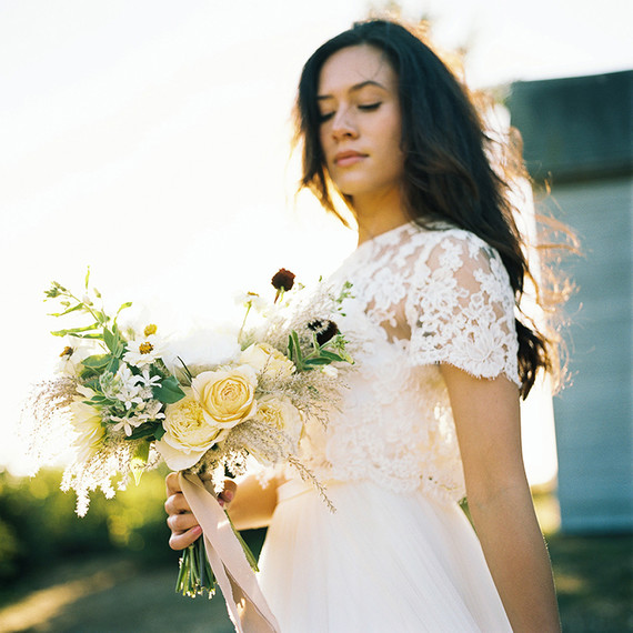 Golden hour late summer farmhouse wedding inspiration