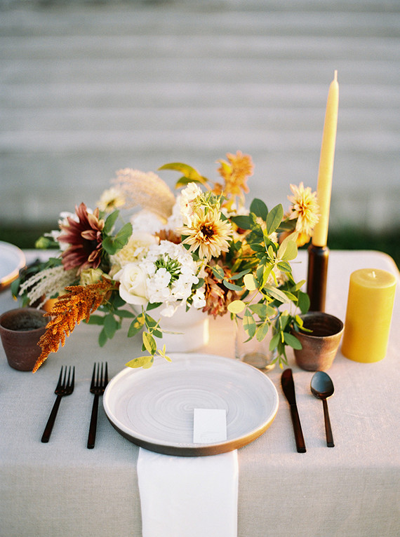 Golden hour late summer farmhouse wedding inspiration