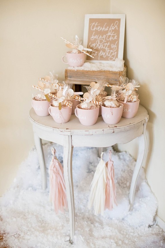 Feminine winter wonderland 1st birthday party Inspiration