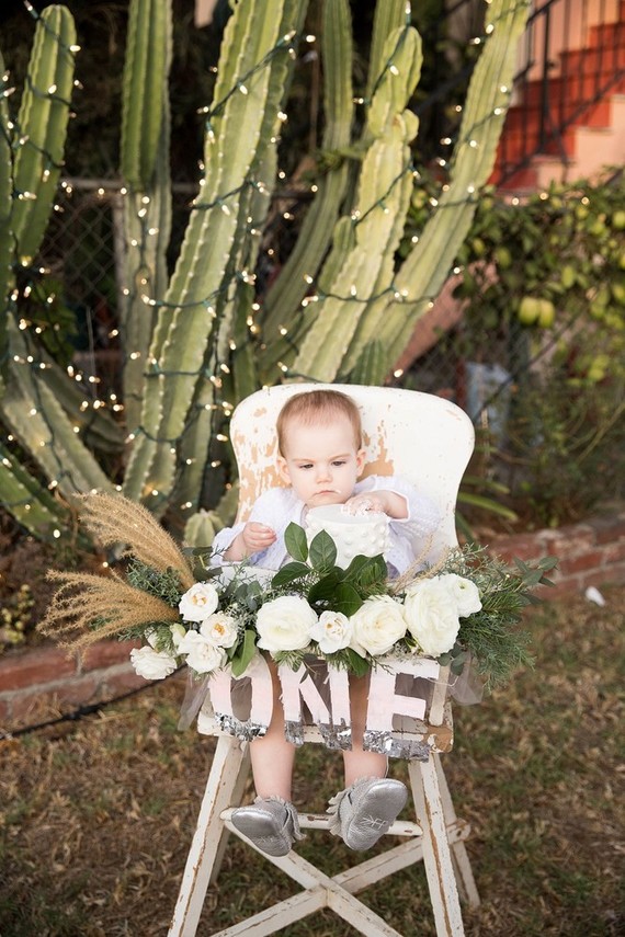 Feminine winter wonderland 1st birthday party Inspiration