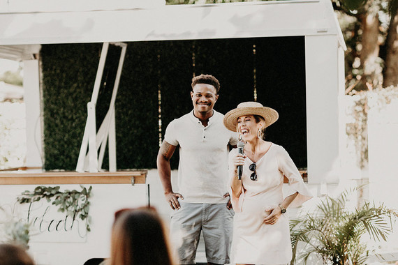 Winter backyard baby shower