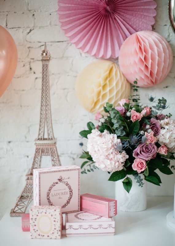 French flower market inspired 1st birthday party