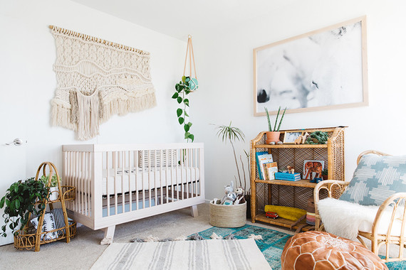 Modern boho boy's nursery