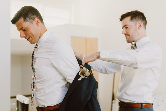 Modern same sex wedding at Foreign Cinema in San Francisco
