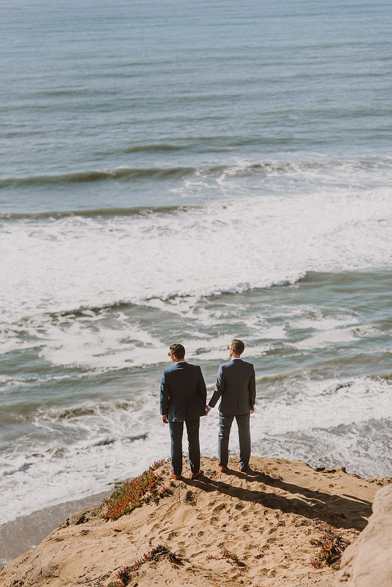 Modern same sex wedding at Foreign Cinema in San Francisco
